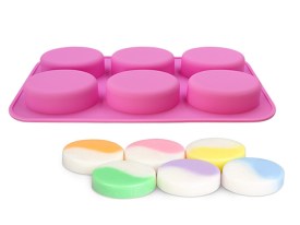 Molde silicona 6 jabones lisos ovalados